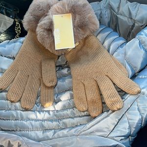 Michael Kors fur gloves. New with tags.